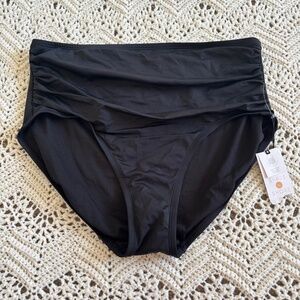 Shade & Shore Bikini Bottom High Waisted Full Seat Women's Size L (12-14) NWT